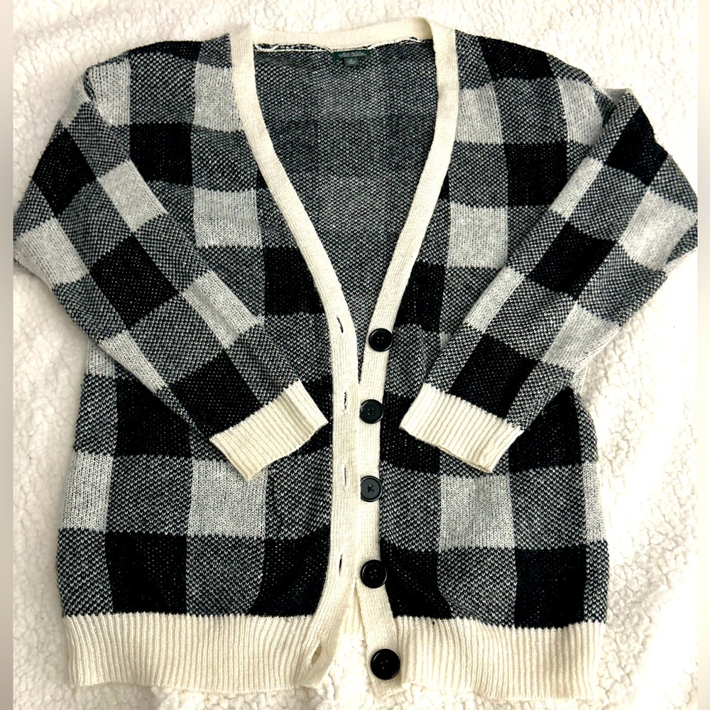 Black and cream check cardi